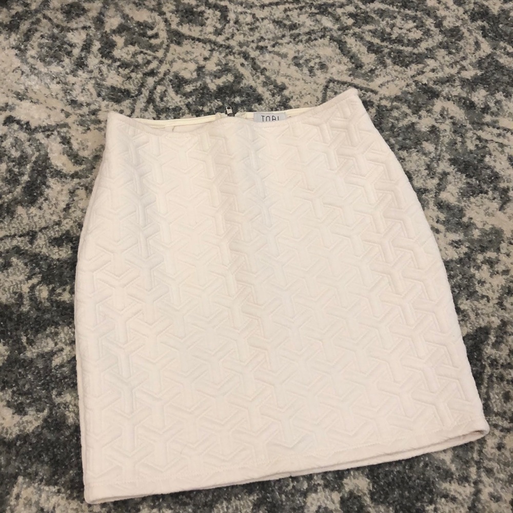 White mini skirt
